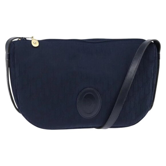 Christian Dior Trotter Canvas Shoulder Bag Navy Auth SW1716 - Picture 2 of 16
